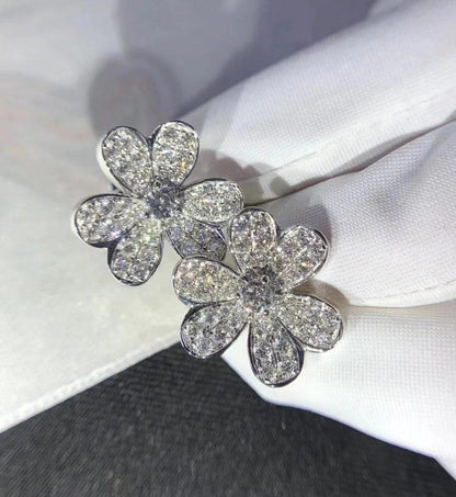 [ELAN LUXE]FRIVOLE SILVER FLOWER DIAMOND EARRINGS