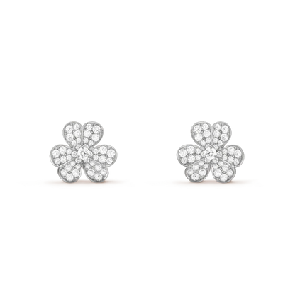[ELAN LUXE]FRIVOLE SILVER FLOWER DIAMOND EARRINGS