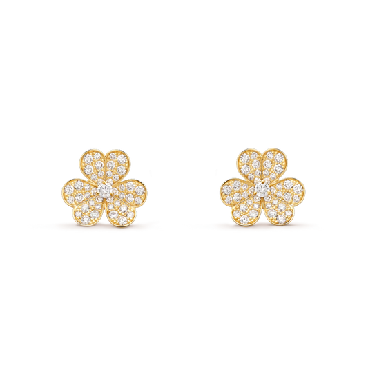 [ELAN LUXE]FRIVOLE GOLD FLOWER DIAMOND EARRINGS