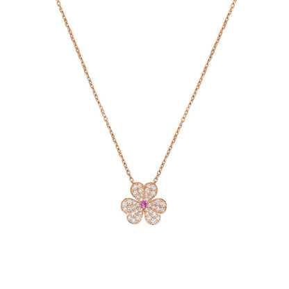 [ELAN LUXE]FRIVOLE ROSE GOLD FLOWER DIAMOND NECKLACE