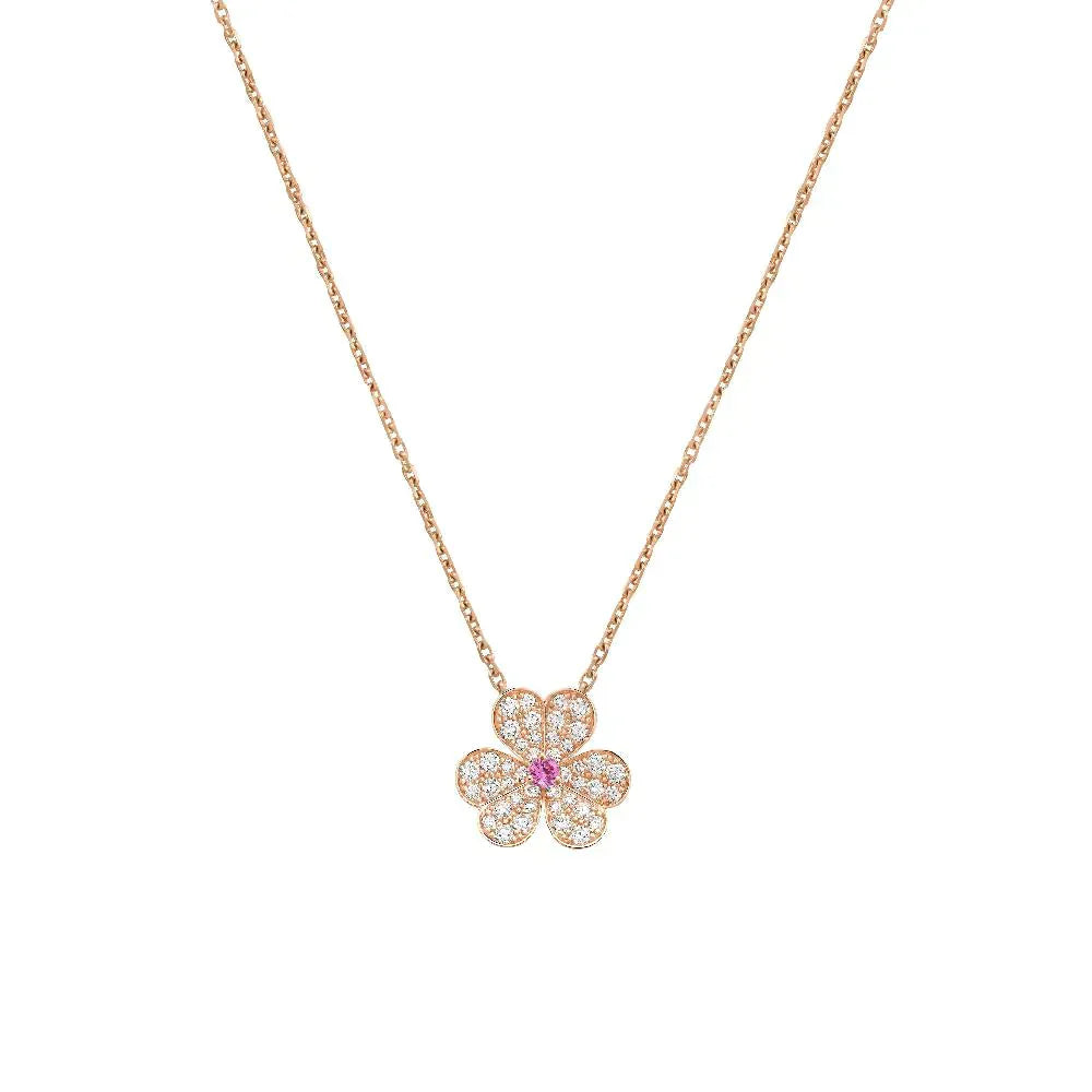 [ELAN LUXE]FRIVOLE ROSE GOLD FLOWER DIAMOND NECKLACE