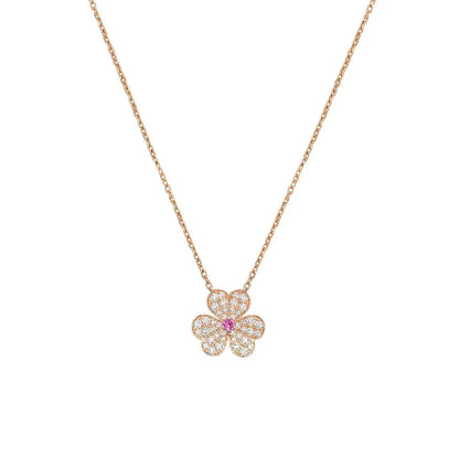 [ELAN LUXE]FRIVOLE ROSE GOLD FLOWER DIAMOND NECKLACE