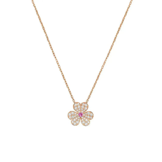 [ELAN LUXE]FRIVOLE ROSE GOLD FLOWER DIAMOND NECKLACE