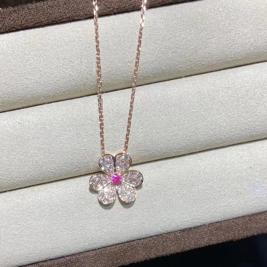[ELAN LUXE]FRIVOLE ROSE GOLD FLOWER DIAMOND NECKLACE