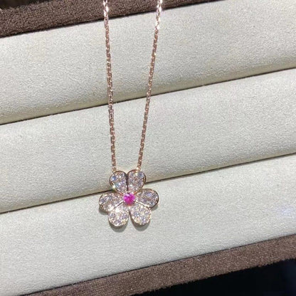 [ELAN LUXE]FRIVOLE ROSE GOLD FLOWER DIAMOND NECKLACE
