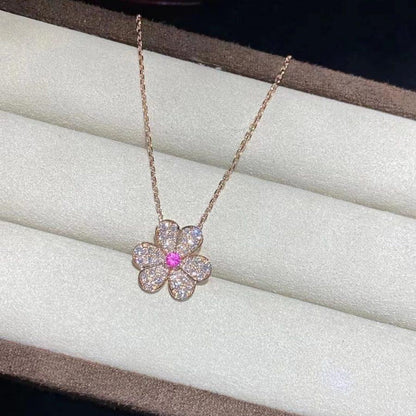 [ELAN LUXE]FRIVOLE ROSE GOLD FLOWER DIAMOND NECKLACE