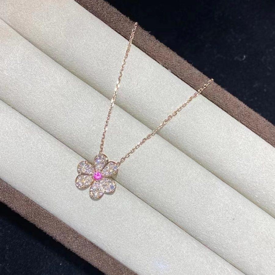 [ELAN LUXE]FRIVOLE ROSE GOLD FLOWER DIAMOND NECKLACE