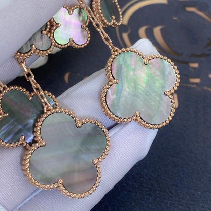 [ELAN LUXE]CLOVER EARRINGS DARK MOP 4 MOTIFS ROSE GOLD