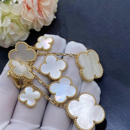 [ELAN LUXE]CLOVER EARRINGS WHITE MOP 4 MOTIFS GOLD