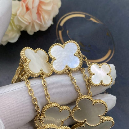 [ELAN LUXE]CLOVER EARRINGS WHITE MOP 4 MOTIFS GOLD