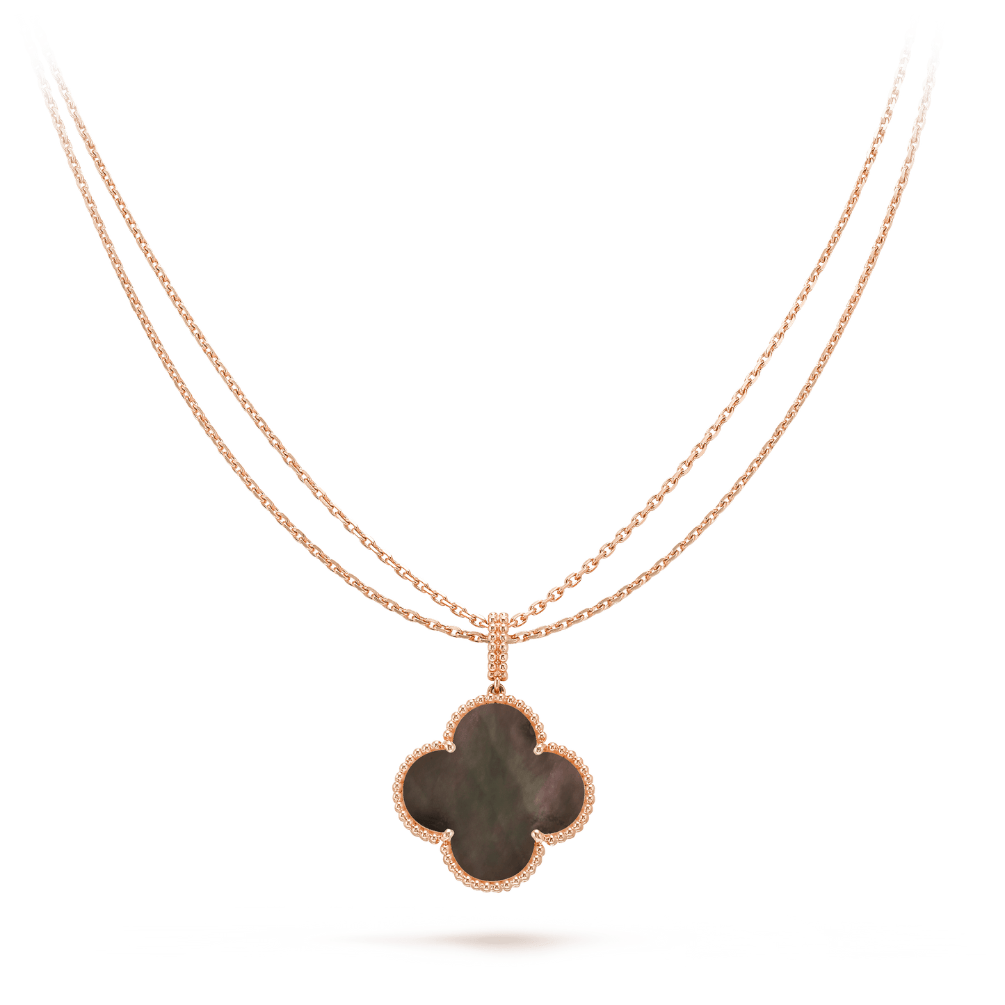 [ELAN LUXE]CLOVER 25MM GOLD DARK MOP BIG CLOVER NECKLACE