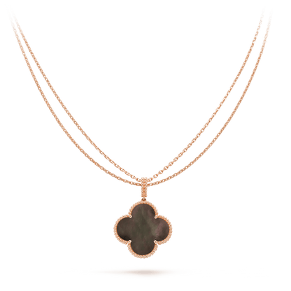 [ELAN LUXE]CLOVER 25MM GOLD DARK MOP BIG CLOVER NECKLACE