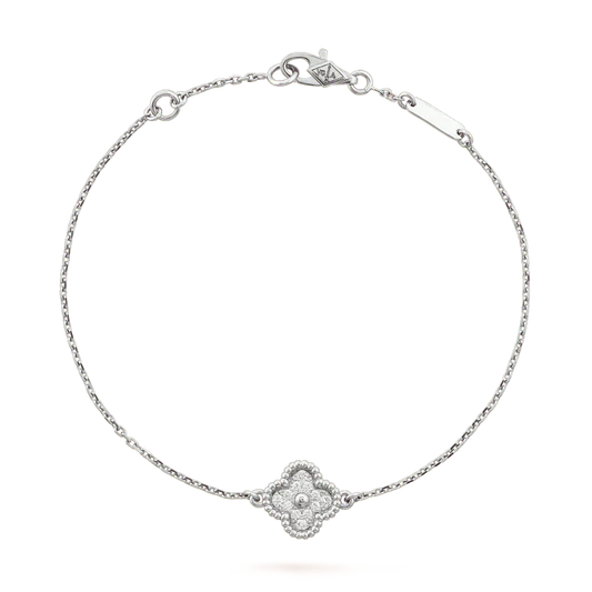 [ELAN LUXE]CLOVER  SINGLE FLOWER BRACELET SILVER