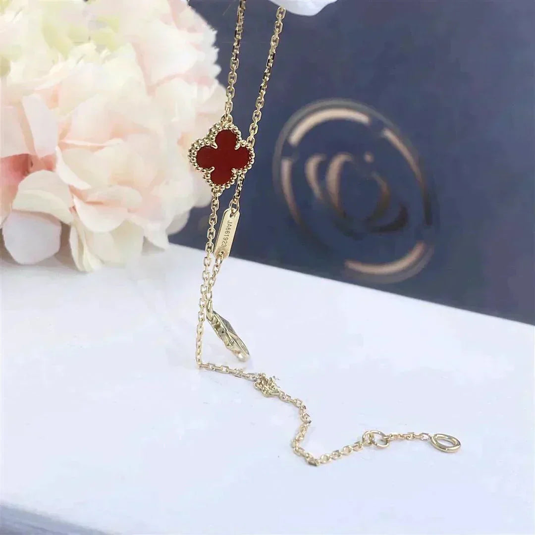 [ELAN LUXE]CLOVER  CARNELIAN SINGLE FLOWER BRACELET