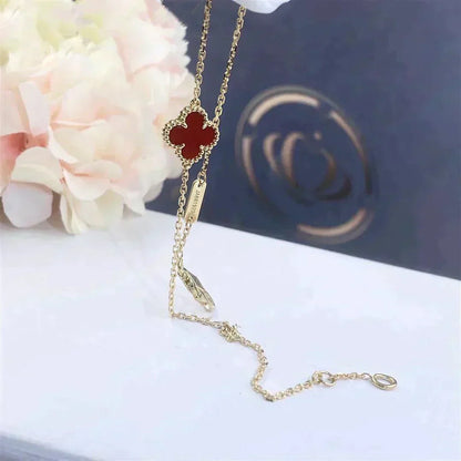 [ELAN LUXE]CLOVER  CARNELIAN SINGLE FLOWER BRACELET