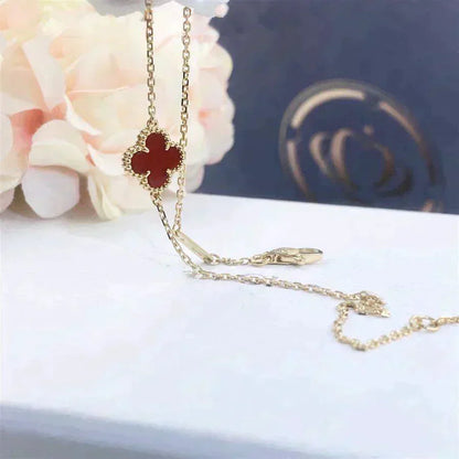 [ELAN LUXE]CLOVER  CARNELIAN SINGLE FLOWER BRACELET