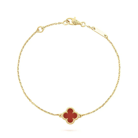 [ELAN LUXE]CLOVER  CARNELIAN SINGLE FLOWER BRACELET