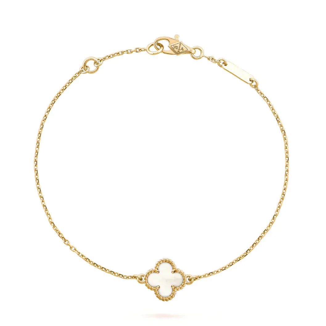 [ELAN LUXE]CLOVER WHITE MOP SINGLE FLOWER BRACELET