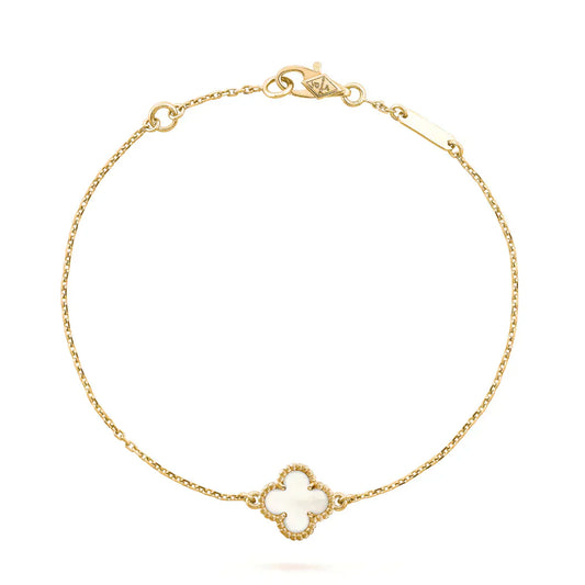[ELAN LUXE]CLOVER WHITE MOP SINGLE FLOWER BRACELET