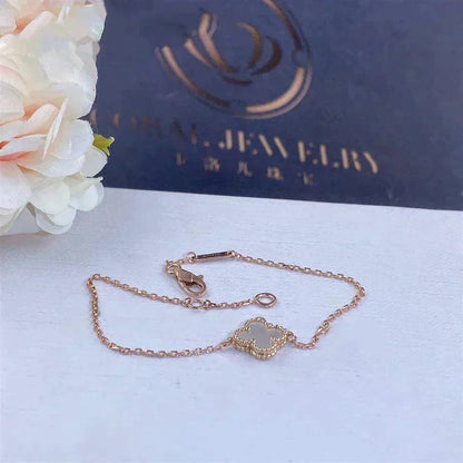 [ELAN LUXE]CLOVER WHITE MOP SINGLE FLOWER BRACELET