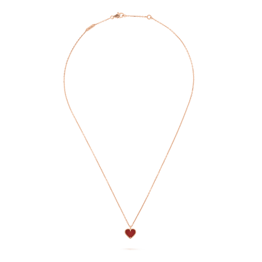 [ELAN LUXE]SWEET CLOVER CARNELIAN HEART NECKLACE