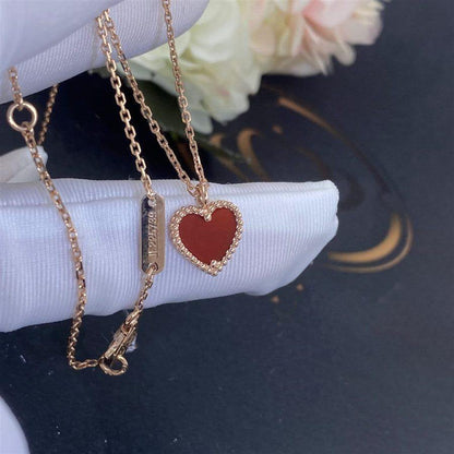 [ELAN LUXE]SWEET CLOVER CARNELIAN HEART NECKLACE
