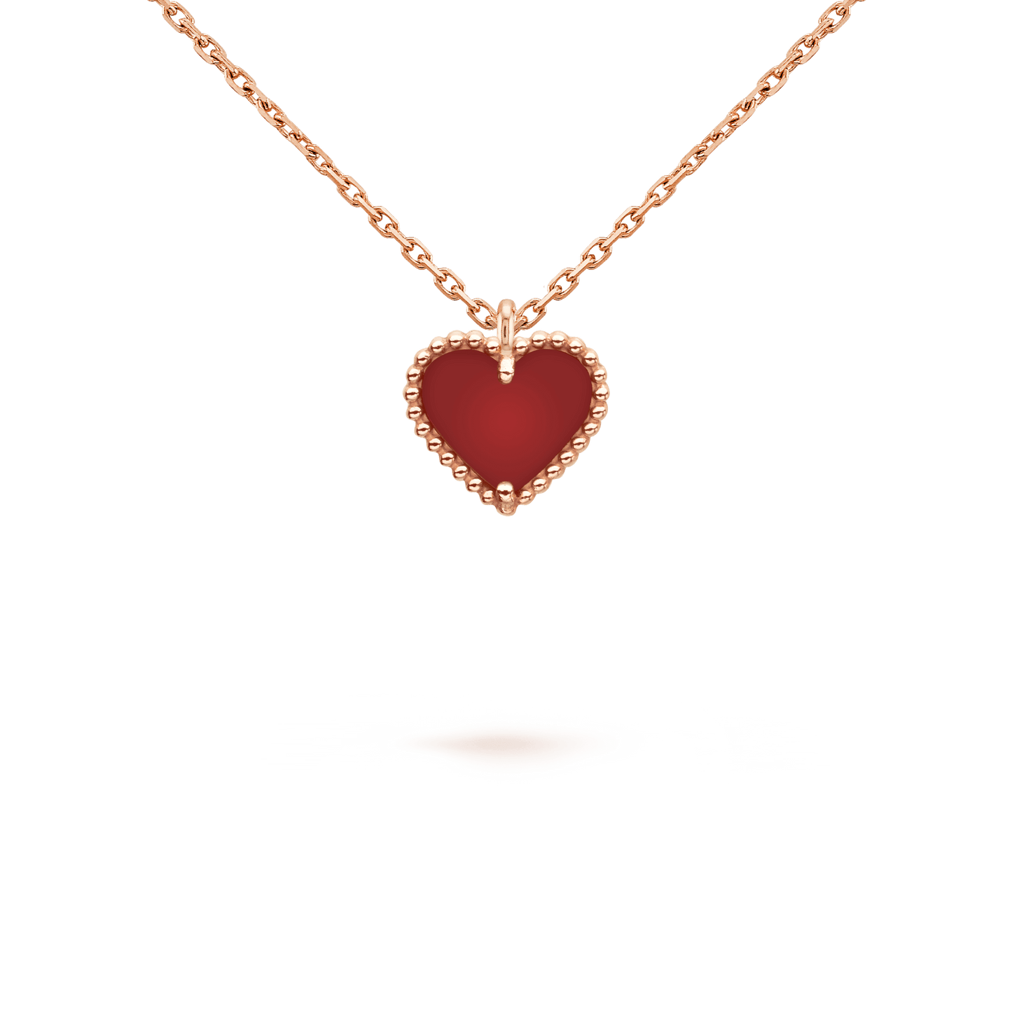 [ELAN LUXE]SWEET CLOVER CARNELIAN HEART NECKLACE