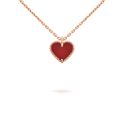 [ELAN LUXE]SWEET CLOVER CARNELIAN HEART NECKLACE