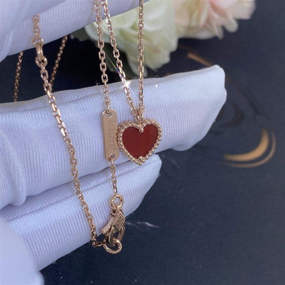 [ELAN LUXE]SWEET CLOVER CARNELIAN HEART NECKLACE