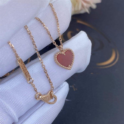 [ELAN LUXE]SWEET CLOVER CARNELIAN HEART NECKLACE