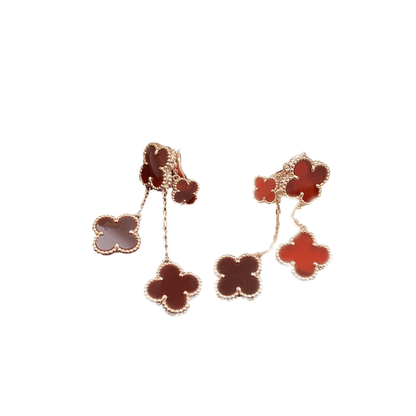 [ELAN LUXE]CLOVER EARRINGS CARNELIAN 4 MOTIFS PINK GOLD