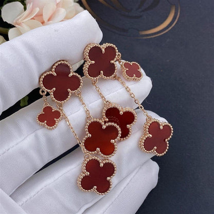 [ELAN LUXE]CLOVER EARRINGS CARNELIAN 4 MOTIFS PINK GOLD