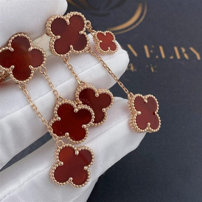 [ELAN LUXE]CLOVER EARRINGS CARNELIAN 4 MOTIFS PINK GOLD