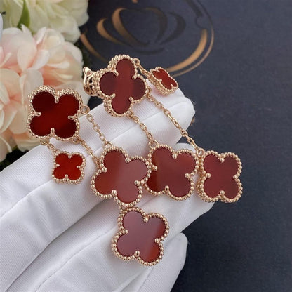 [ELAN LUXE]CLOVER EARRINGS CARNELIAN 4 MOTIFS PINK GOLD