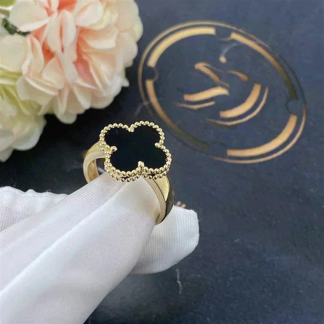 [ELAN LUXE]CLOVER ONYX RING