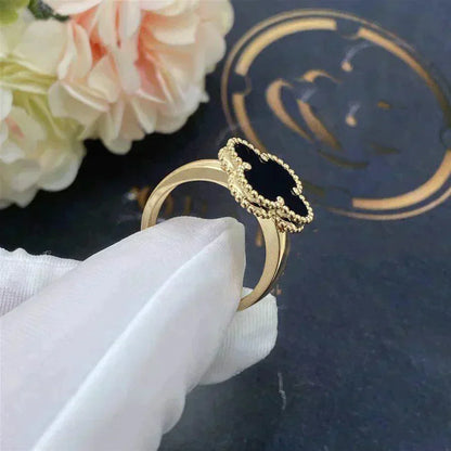[ELAN LUXE]CLOVER ONYX RING