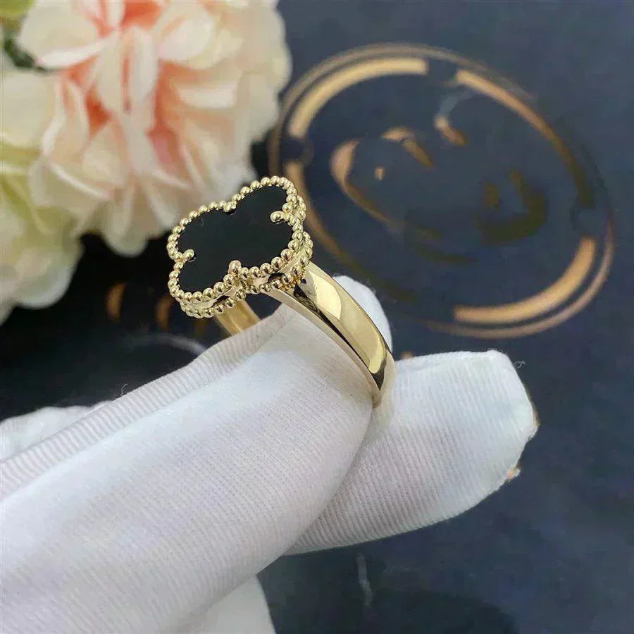 [ELAN LUXE]CLOVER ONYX RING