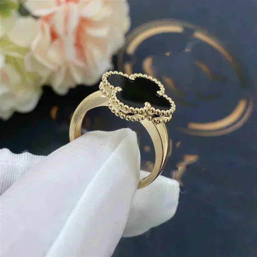 [ELAN LUXE]CLOVER ONYX RING