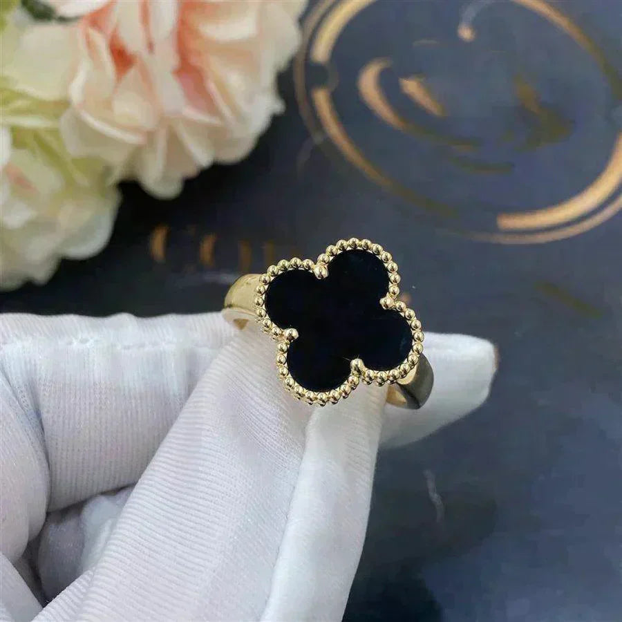 [ELAN LUXE]CLOVER ONYX RING