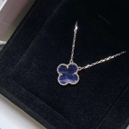 [ELAN LUXE]CLOVER 15MM PIETERSITE NECKLACE SILVER