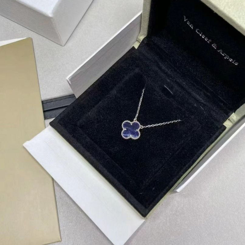 [ELAN LUXE]CLOVER 15MM PIETERSITE NECKLACE SILVER