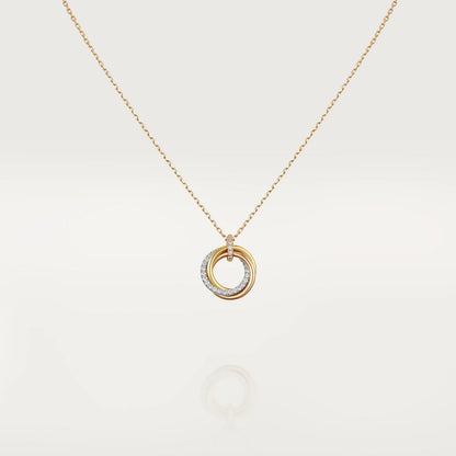 [ELAN LUXE]TRINITY NECKLACE SILVER GOLD PINK GOLD DIAMONDS
