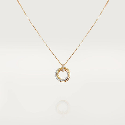 [ELAN LUXE]TRINITY NECKLACE SILVER GOLD PINK GOLD DIAMONDS