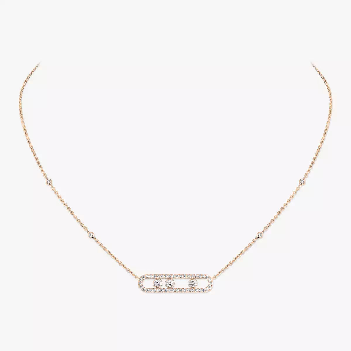 [ELAN LUXE] Move Pave_ Rose Gold Diamond Necklace