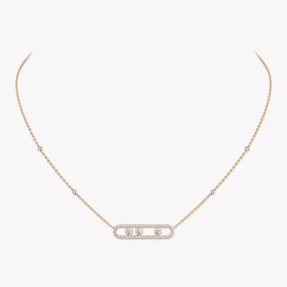 [ELAN LUXE] Move Pave_ Rose Gold Diamond Necklace