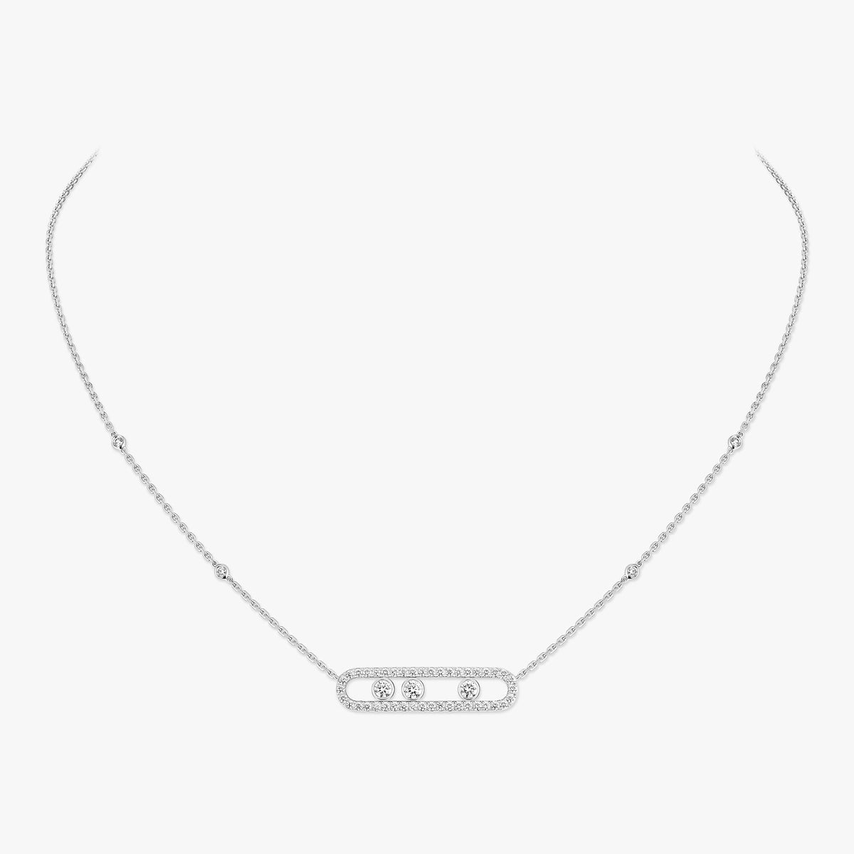 [ELAN LUXE] Move Pave_ Rose Gold Diamond Necklace