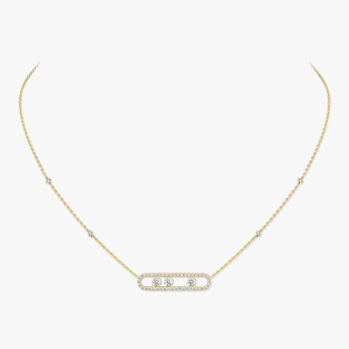 [ELAN LUXE] Move Pave_ Rose Gold Diamond Necklace