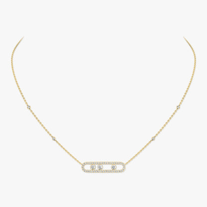 [ELAN LUXE] Move Pave_ Rose Gold Diamond Necklace