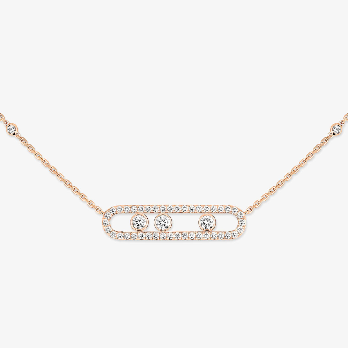 [ELAN LUXE] Move Pave_ Rose Gold Diamond Necklace