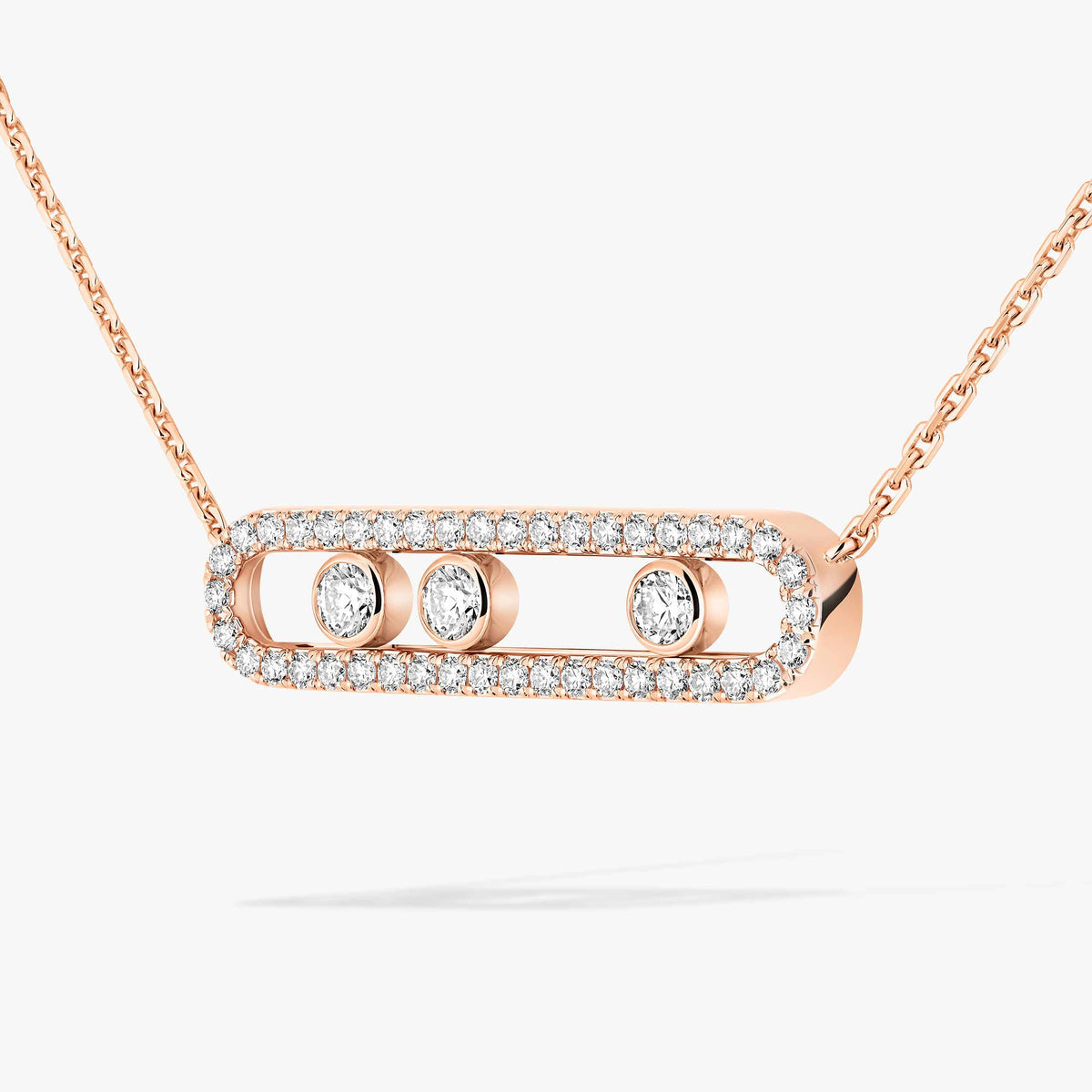 [ELAN LUXE] Move Pave_ Rose Gold Diamond Necklace